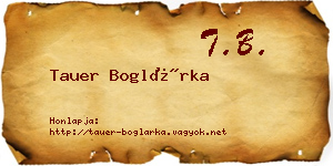 Tauer Boglárka névjegykártya