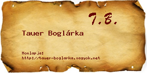 Tauer Boglárka névjegykártya